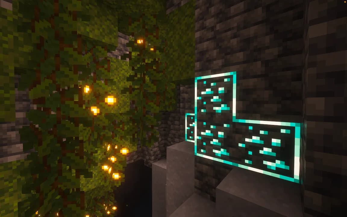 New Glowing Ores 1.18.2 — скачать ресурспак для Minecraft