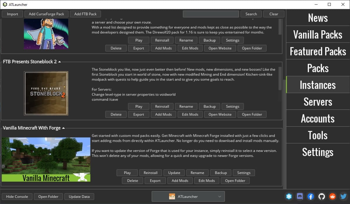ATLauncher — скриншот 3